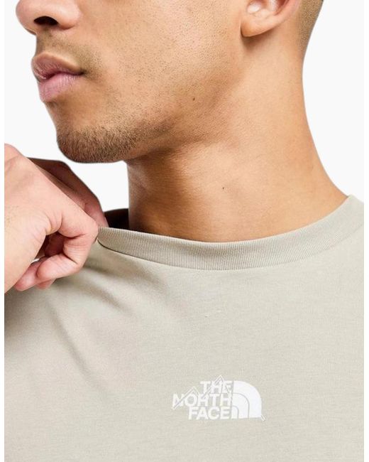 The North Face Natural T Shirt Centre Logo Crew Neck Short Sleeve Cotton Summer Tee for men