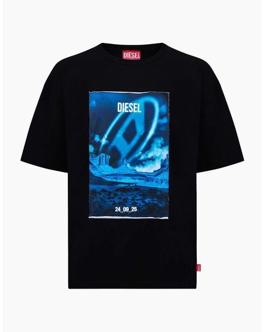 DIESEL Black T Boxt Q16 Oversized Fit T-Shirt for men