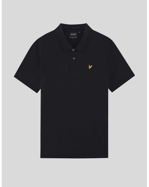 Lyle & Scott Black Relaxed Cotton Jersey Polo Shirt for men