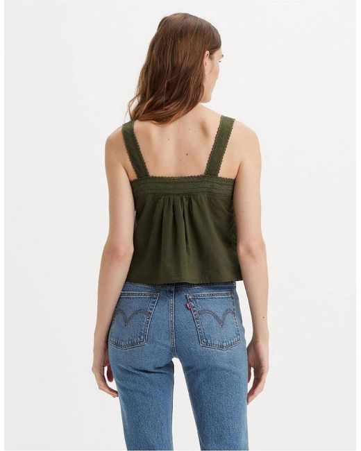 Levi's Green Levi's Cici Square Neck Camisole Tank
