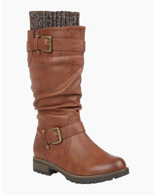 Lotus White Juniper Knee High Slouch Boots