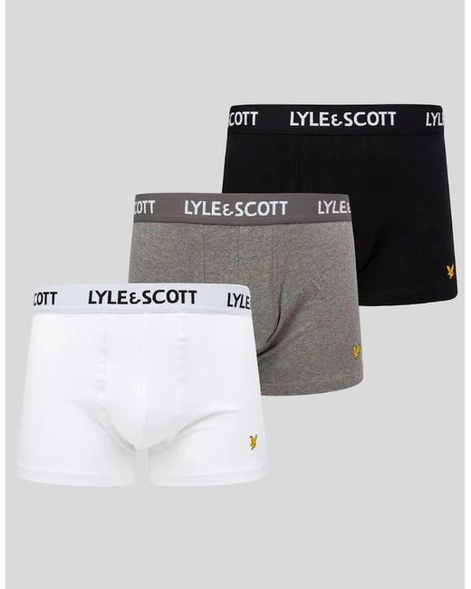 Lyle & Scott Black 3 Pack Basic Core Trunks for men