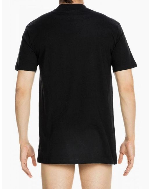 Hom Black Harro Mercerised Cotton Crew-Neck T-Shirt for men