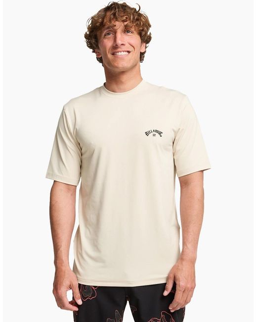 Billabong White Arch Wave 50+ Upf Short Sleeve Rash Vest for men