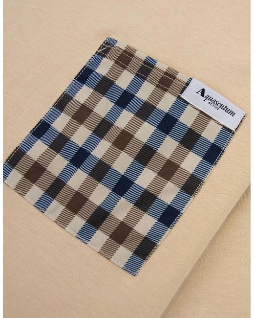 Aquascutum Natural Active Club Check Pocket T Shirt 03 for men