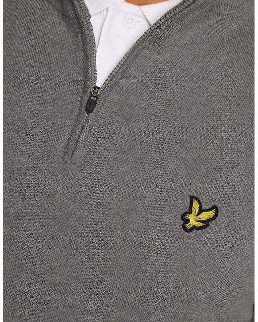 Lyle & Scott Gray Performance 1/4 Zip Jumper for men