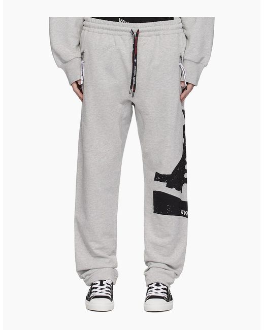 Vivienne Westwood Gray Sunken Orb Football Sweatpants for men