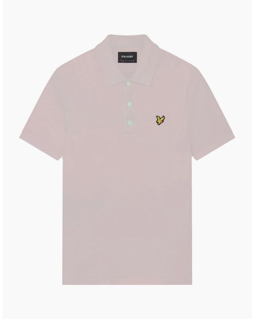 Lyle & Scott Pink Lyle & Scott Branded Chest Logo Mauve Dusk Polo Shirt for men