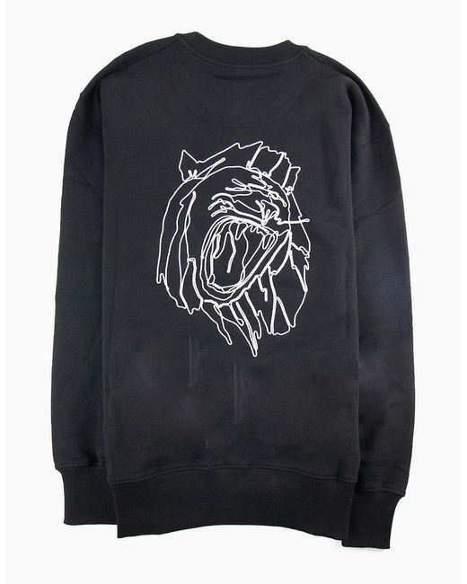 Versus  Blue Versace Versus Embroidered Lion Logo Sweatshirt for men