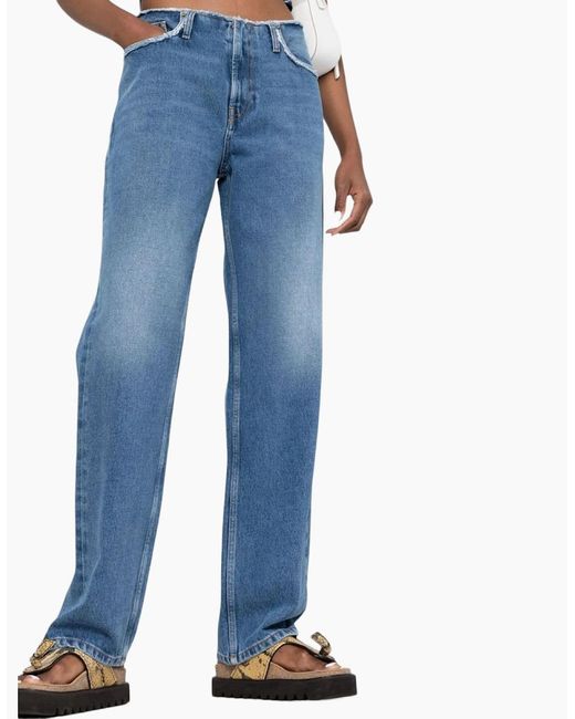 DIESEL Blue D-Ark 007F3 Denim Jeans Relaxed Fit Mid Waist Straight Leg Pants