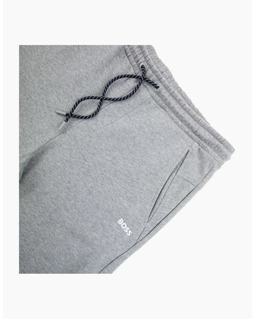 Boss Gray Hadiko Embroidered Contrast Logo Track Pants 059 for men