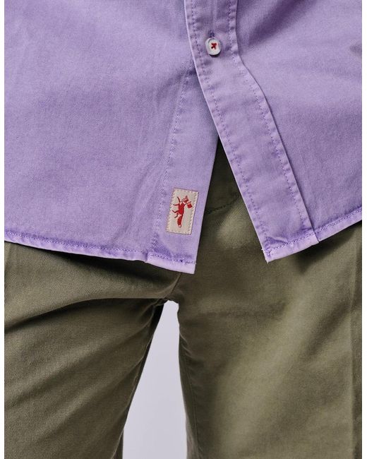aubi Purple Hessle Button Down Shirt for men