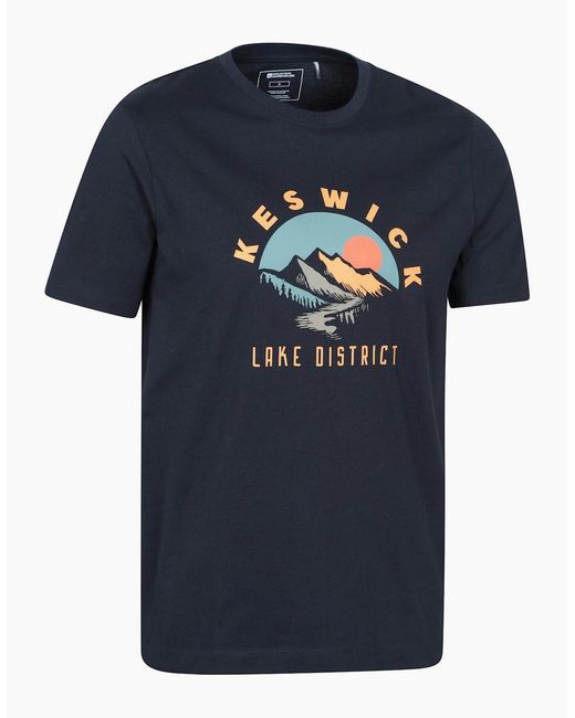Mountain Warehouse Blue Keswick Short-Sleeved T-Shirt for men