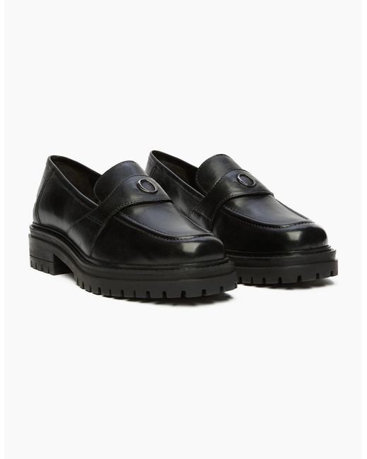 Osprey Black London The Greenwich Leather Loafers