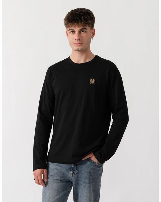Belstaff Black Long Sleeved Logo T-Shirt for men