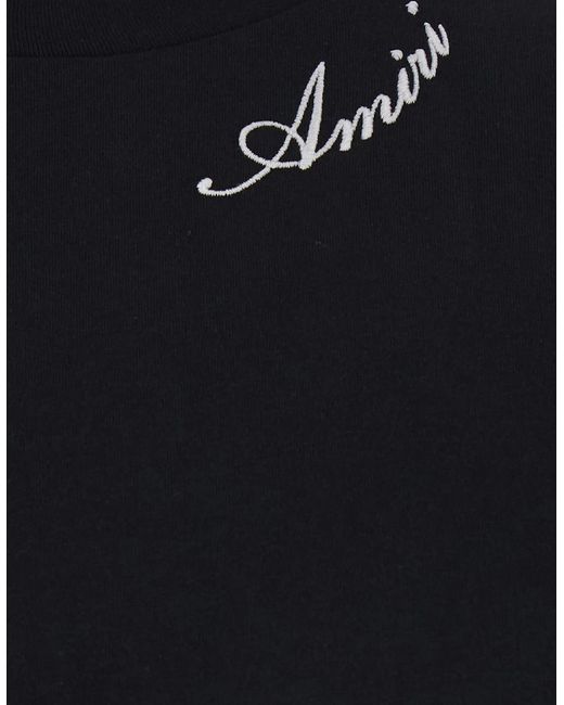 Amiri Black Script Embroidered T-Shirt for men
