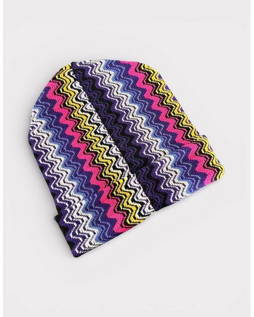 Missoni Blue Zigzag Beanie Multi