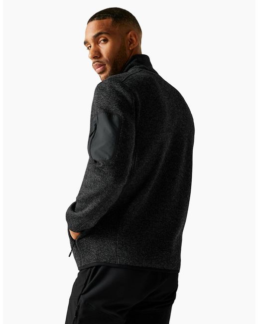 Regatta Black Newhill Marl Full Zip Fleece Jacket for men