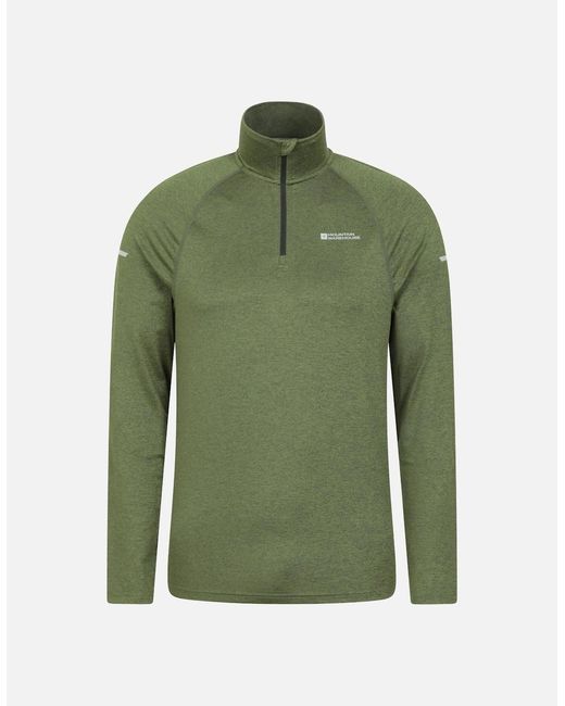 Mountain Warehouse Green Echo Melange Recycled Half Zip Midlayer for men