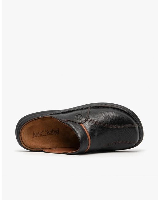 Josef Seibel Black Klaus Leather Mules/Cognac for men