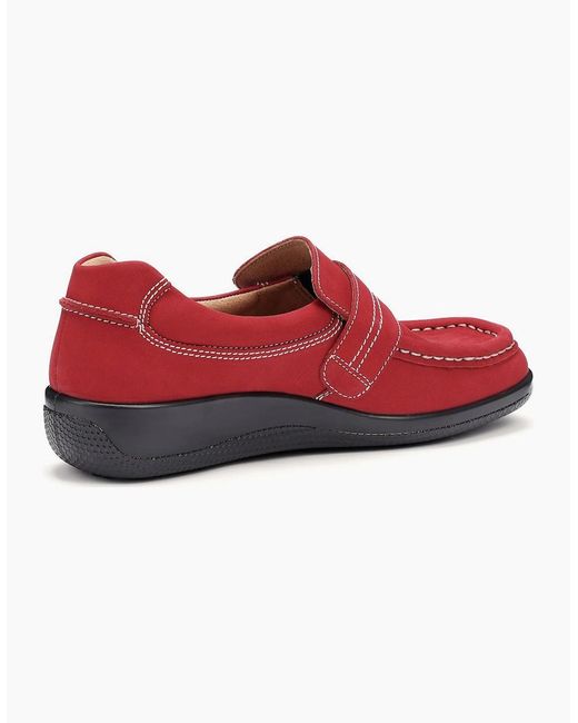 Hotter Red Wendy Ii Wide Fit Loafers