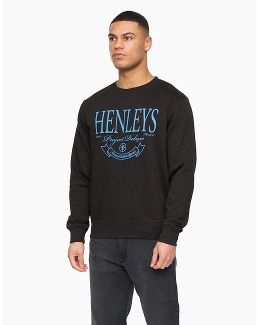 Henleys Black Henbank Sweatshirt for men