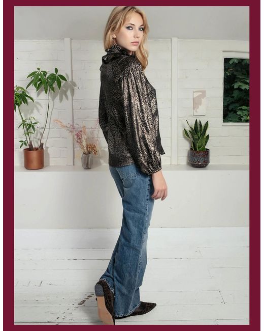 Nooki Design Gray Lydia Lame Blouse