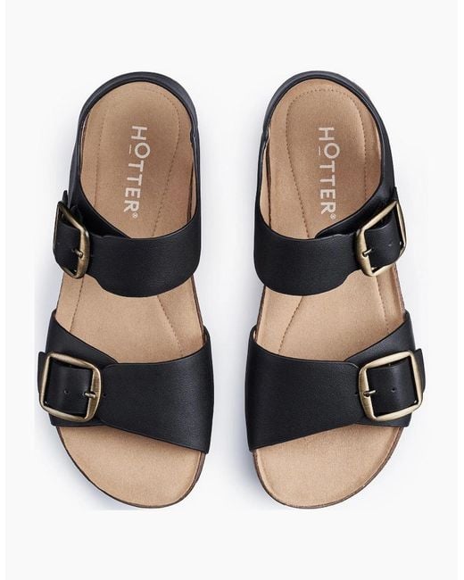 Hotter Black Tourist Ii Sandals