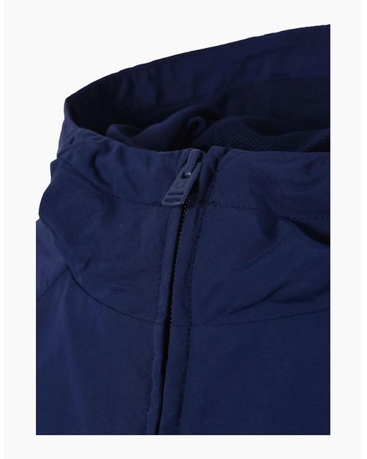 Fred Perry Blue Hooded Shell Jacket French for men
