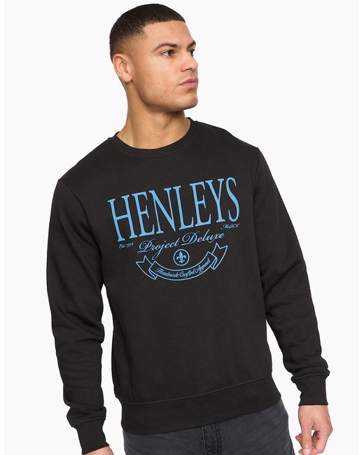 Henleys Black Henbank Sweatshirt for men