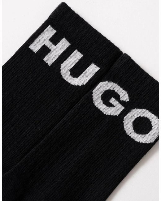 Boss Black Hugo Iconic 3-Pack Quarter Length Combed Cotton Socks for men
