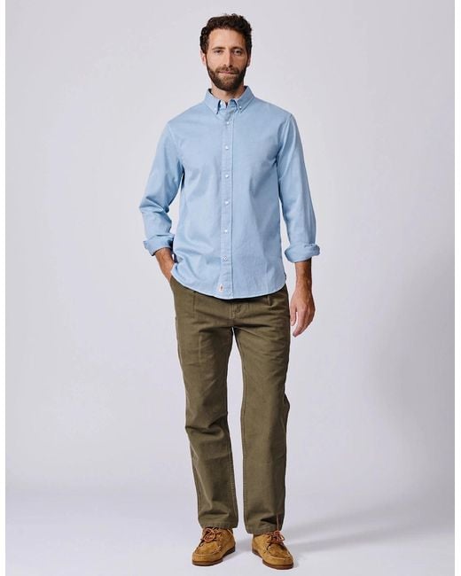 aubi Blue Hessle Button Down Shirt for men