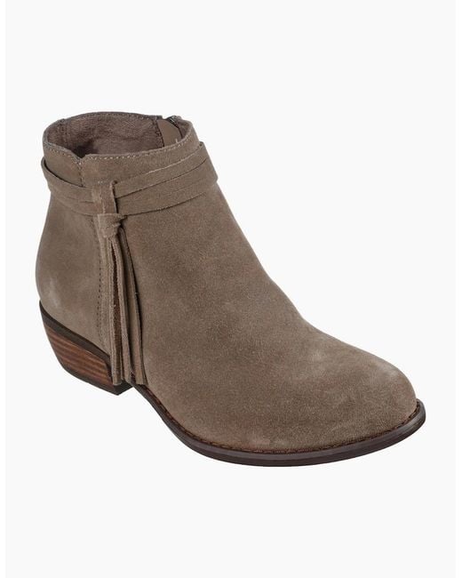 Skechers Brown Texas Modern Western Leather Dark Taupe Suede Boots