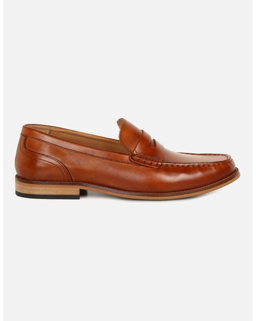 Base London Brown Garfield Penny Loafers for men