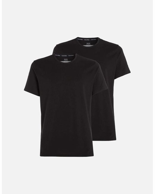 Calvin Klein Black 2-Pack Modern Cotton Lounge T-Shirts for men