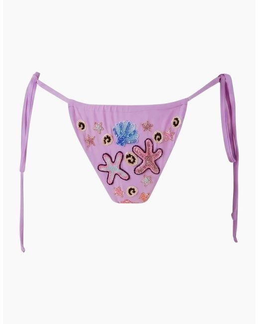 Oceanus Fia Tropical Hand Embroidered Bikini Bottom