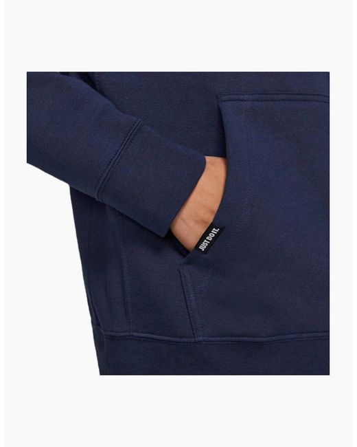 Nike Blue Fleece Hoodie Jdi Pullover Long Sleeve Winter Hooded Sweatshirts for men