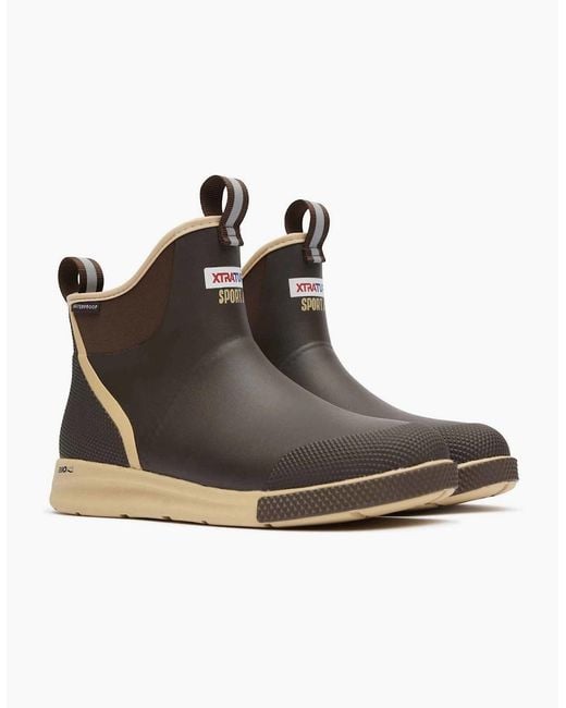 XtraTuf Brown Ankle Deck Boot Sport Eva Chocolate/Tan Wellington Boots for men