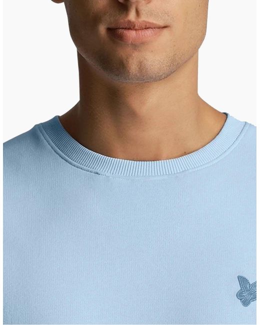 Lyle & Scott Blue Lyle & Scott Ml2255Ton Tonal Eagle Crew Neck Knitted Jumper Sweatshirt Top for men