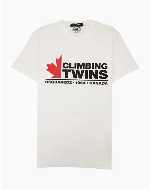 DSquared² White Climbing Twins T-Shirt for men