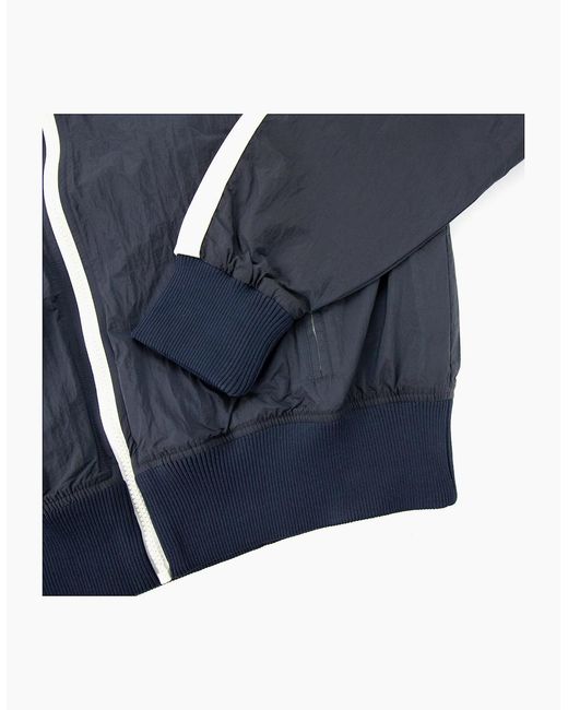 Palm Angels Blue Curved Logo Wr Nylon Track Jacket for men