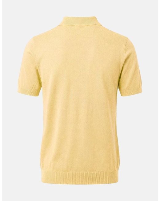 Fynch-Hatton Yellow Fine Knit Air Cotton Polo Shirt Pale for men