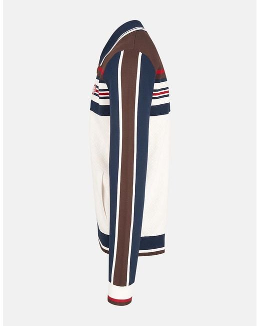 Casablanca Blue Cafe Stripe Zip Up Jacket for men