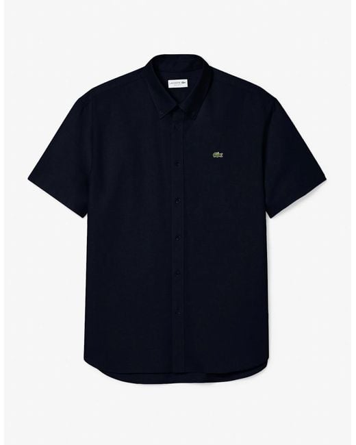 Lacoste Blue Regular Fit Oxford Shirt for men
