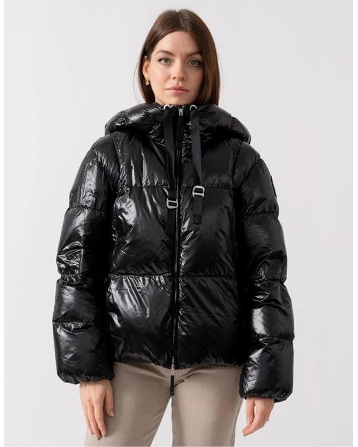 Parajumpers Black Water Lily Hooded Down Jacket