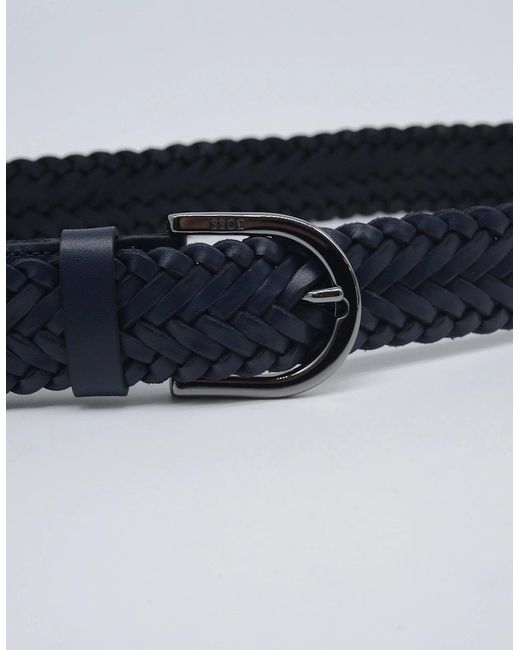 Boss Blue Roul Woven Sz35 Belt for men