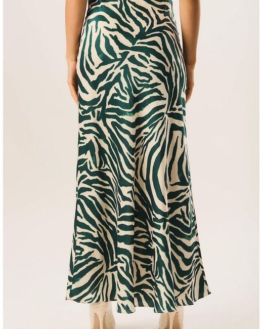 Gini London White Zebra Bias Maxi Skirt