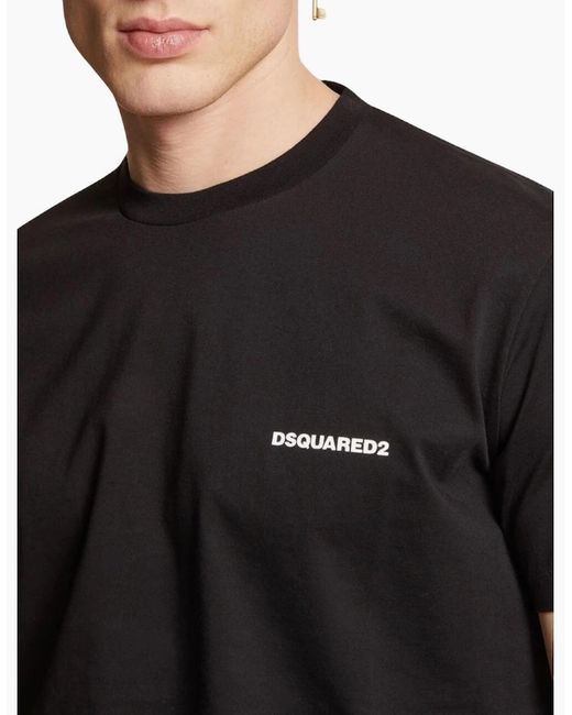 DSquared² Black Ceresio Map Cool Fit T-Shirt for men