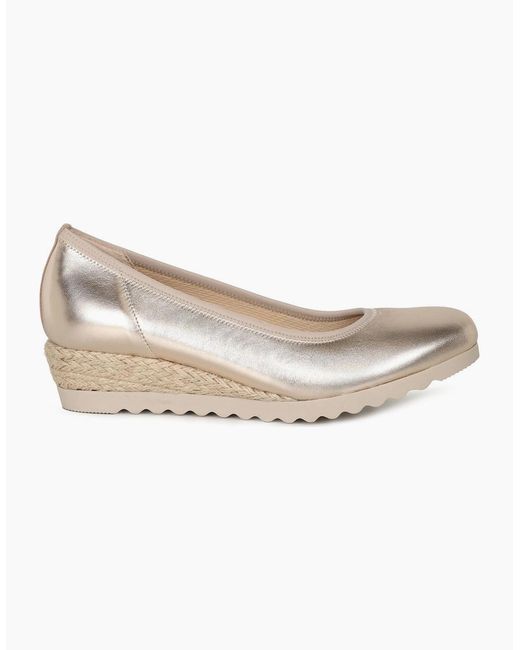 Gabor White Epworth Low Wedge Heeled Shoes