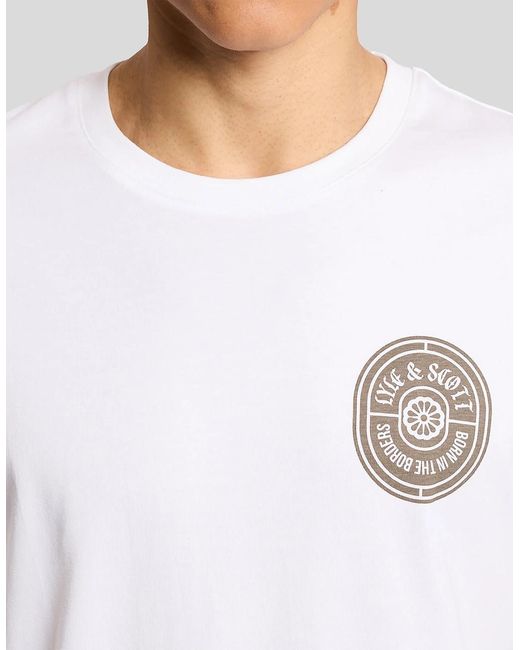 Lyle & Scott White Graphic Badge Cotton T-Shirt for men